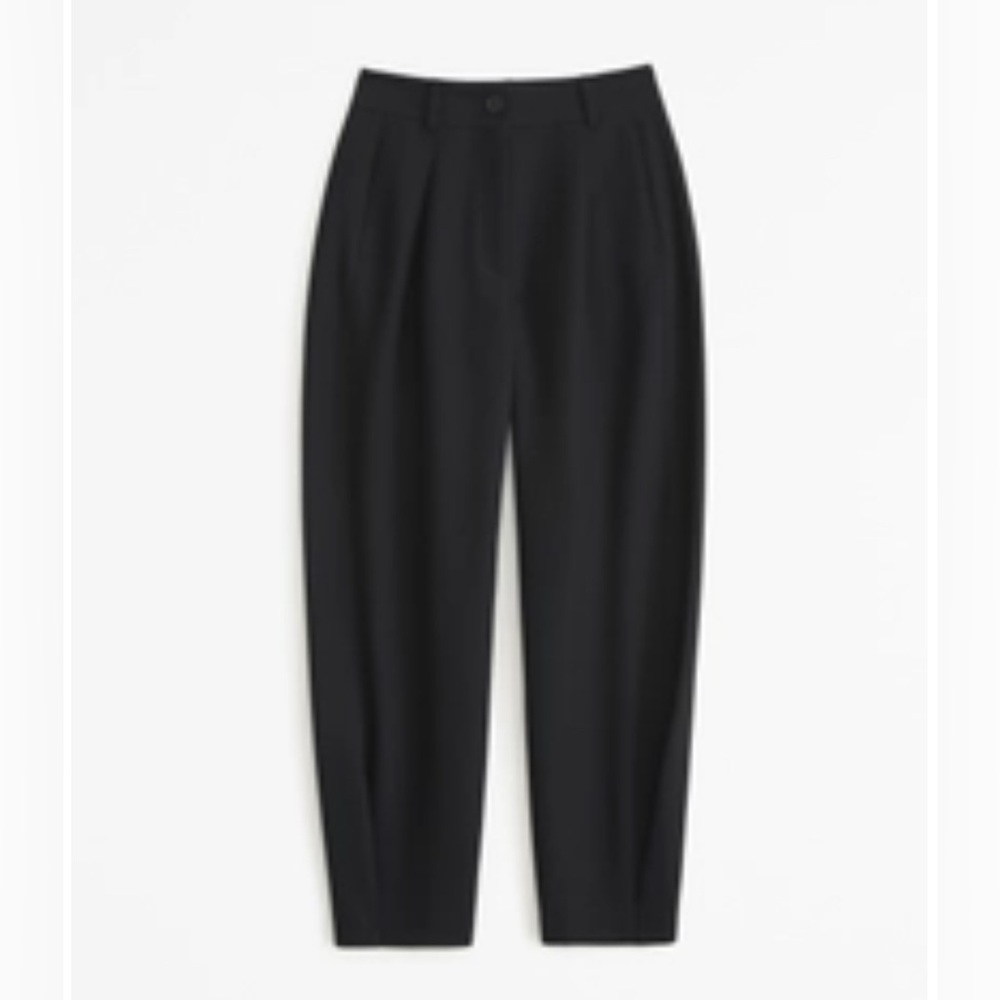 Abercrombie & Fitch High Rise Taper Tailored Pant in Black 25 - Picture 5 of 6